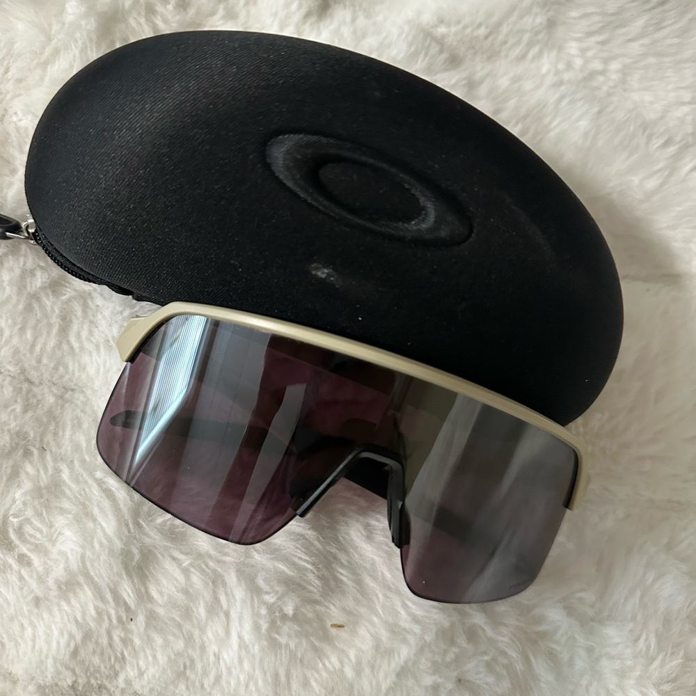 Oakley Sunglasses with Purple Lenses and Cream Frame